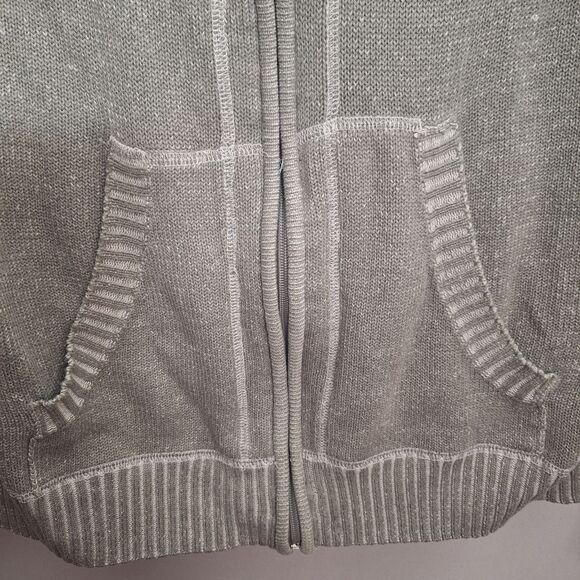 Carbon Mens Zip Up Mock Sweater Long Sleeve Gray Classic Athleisure Large - Picture 6 of 10